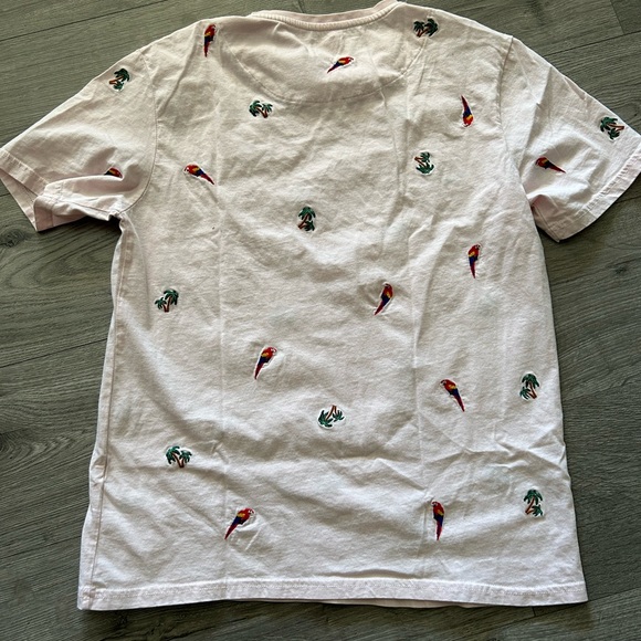 Zara Mens Tropical Pink Shirt Size M - Picture 7 of 9